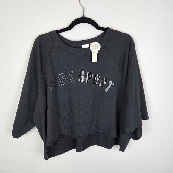 NWT PINK Victoria Secret Reversible Cropped Sweater L - Picture 1 of 4